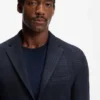 Checked slim-fit jacket in a cotton blend