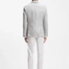 Checked slim-fit jacket in linen and virgin wool Checked slim-fit jacket in linen and virgin wool