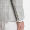 Checked slim-fit jacket in linen and virgin wool Checked slim-fit jacket in linen and virgin wool