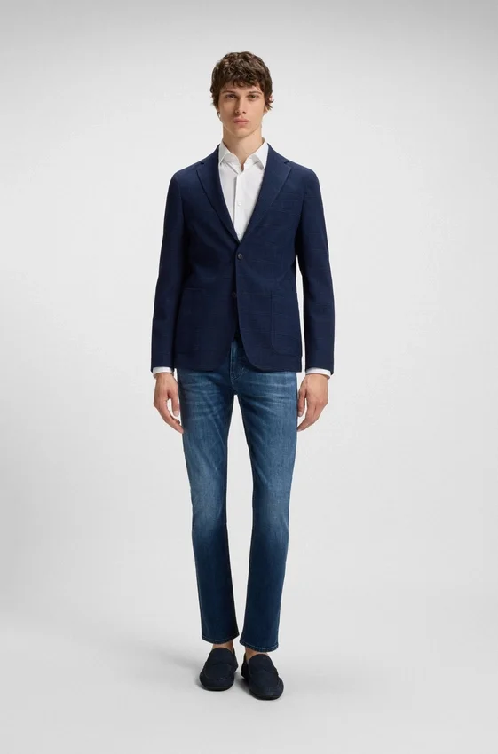 Checked slim-fit jacket in stretch cloth Checked slim-fit jacket in stretch cloth