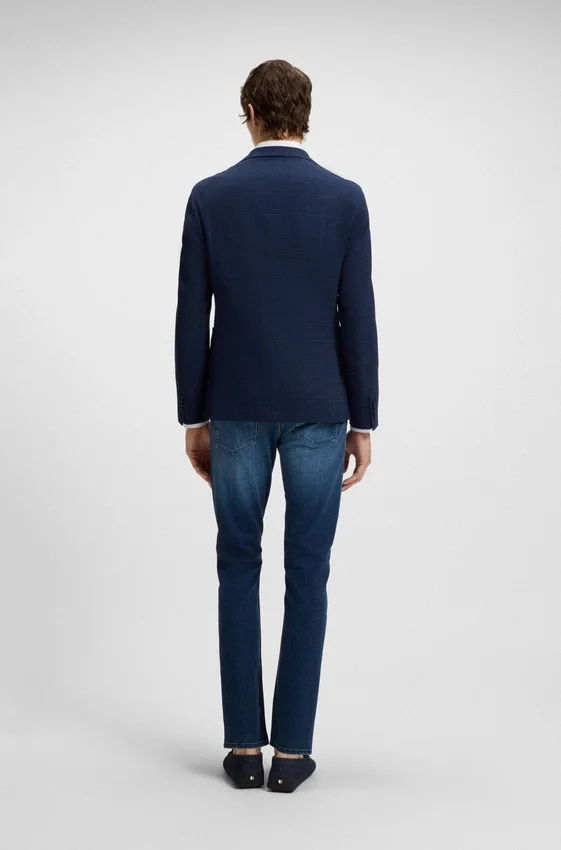 Checked slim-fit jacket in stretch cloth Checked slim-fit jacket in stretch cloth