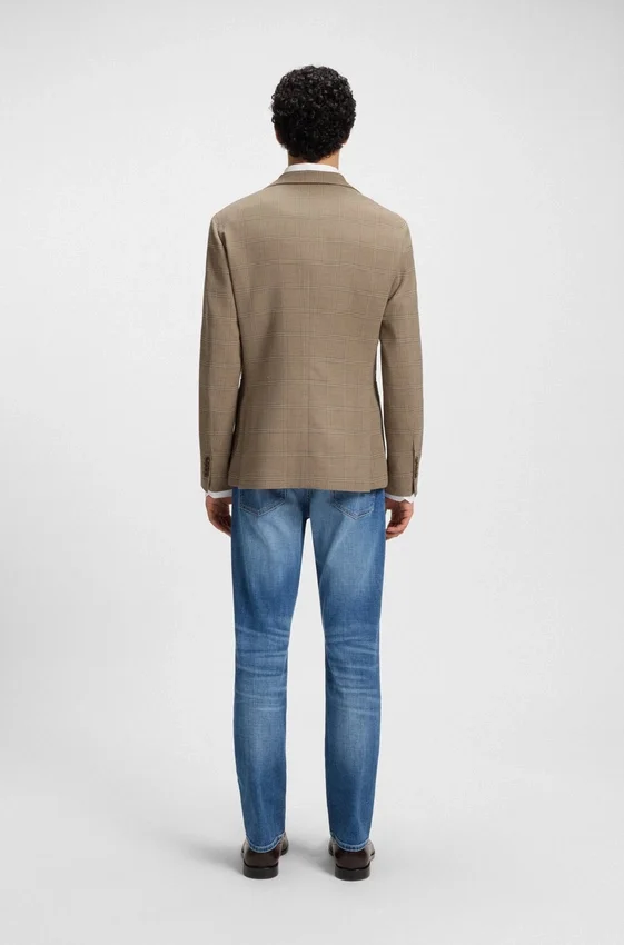 Checked slim-fit jacket in stretch cloth Checked slim-fit jacket in stretch cloth