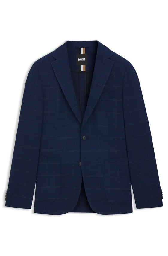 Checked slim-fit jacket in stretch cloth Checked slim-fit jacket in stretch cloth