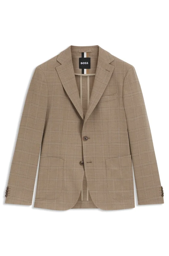 Checked slim-fit jacket in stretch cloth Checked slim-fit jacket in stretch cloth
