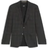 Checked slim-fit jacket in virgin wool