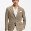 Checked slim-fit jacket in virgin wool