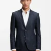 Checked slim-fit jacket in virgin wool