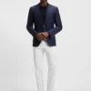 Checked slim-fit jacket in virgin wool