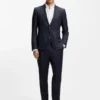 Checked slim-fit jacket in virgin wool