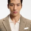 Checked slim-fit jacket in virgin wool