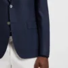Checked slim-fit jacket in virgin wool