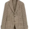 Checked slim-fit jacket in virgin wool