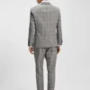 Checked slim-fit jacket in virgin wool and silk