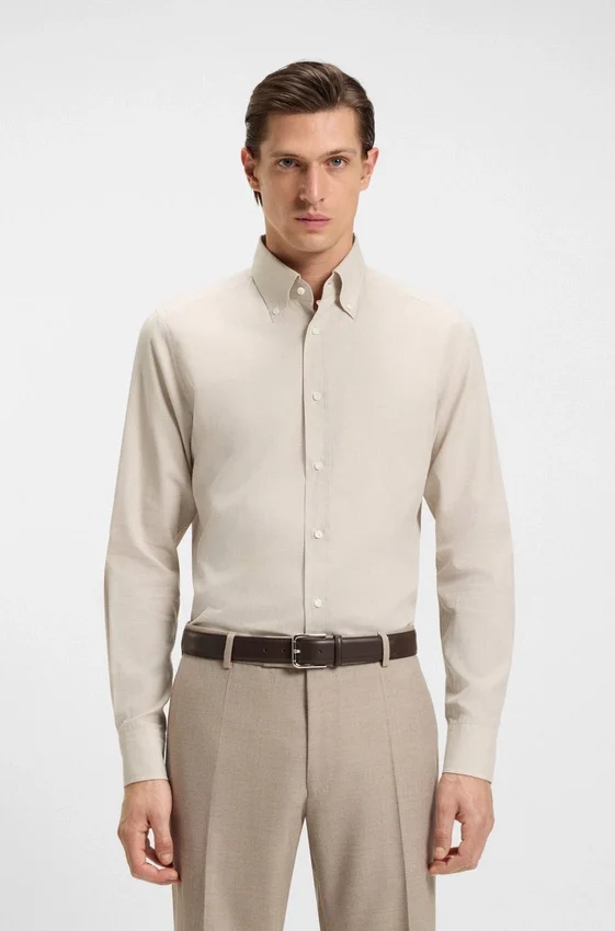 Checked slim-fit shirt in cotton flannel Checked slim-fit shirt in cotton flannel