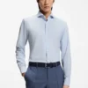 Checked slim-fit shirt in performance-stretch fabric