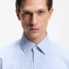 Checked slim-fit shirt in performance-stretch fabric