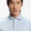 Checked slim-fit shirt in performance-stretch fabric