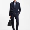 Checked slim-fit shirt in performance-stretch fabric
