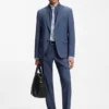 Checked slim-fit shirt in performance-stretch fabric