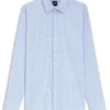 Checked slim-fit shirt in performance-stretch fabric