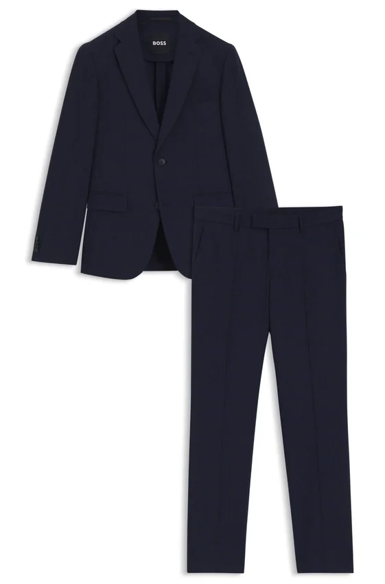 Checked slim-fit suit in stretch wool Checked slim-fit suit in stretch wool