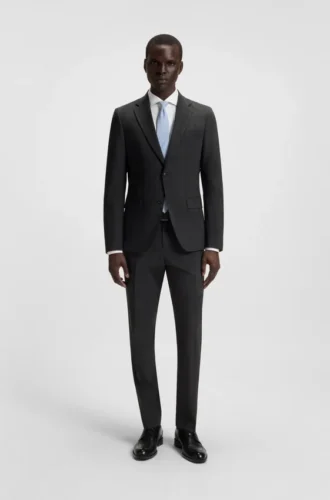 Checked slim-fit suit in stretch wool