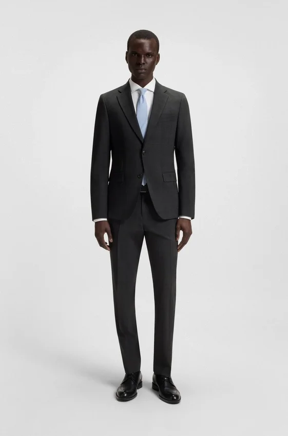 Checked slim-fit suit in stretch wool Checked slim-fit suit in stretch wool