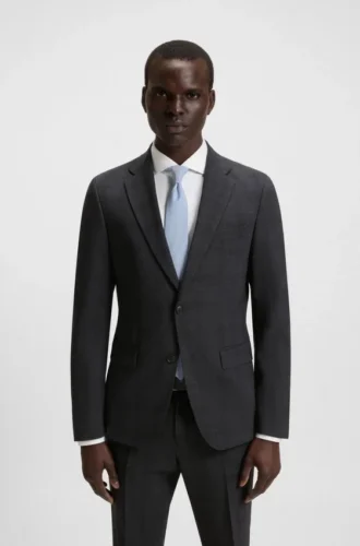 Checked slim-fit suit in stretch wool