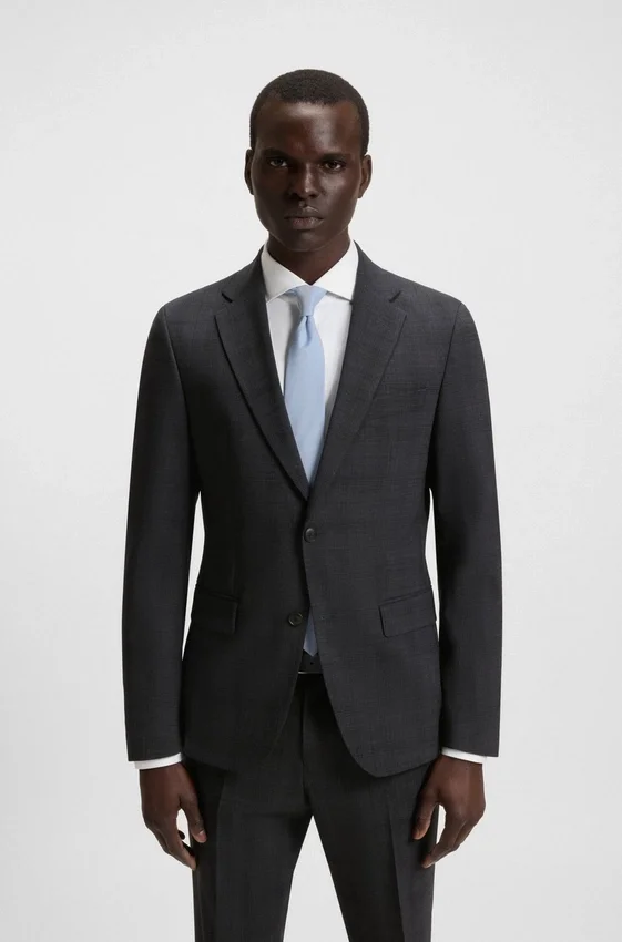 Checked slim-fit suit in stretch wool Checked slim-fit suit in stretch wool