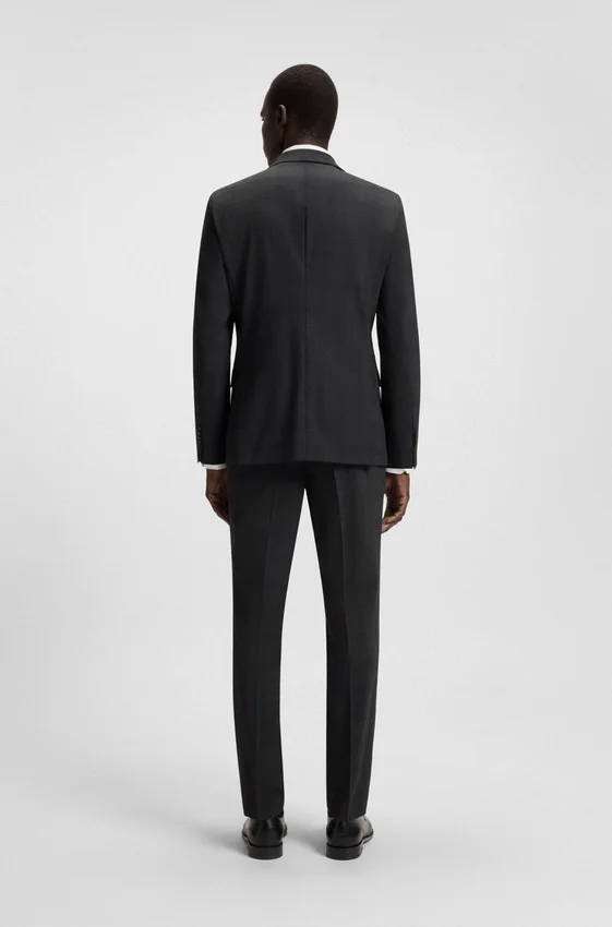Checked slim-fit suit in stretch wool Checked slim-fit suit in stretch wool
