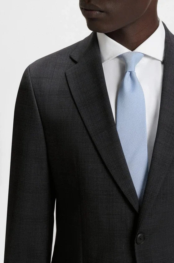 Checked slim-fit suit in stretch wool Checked slim-fit suit in stretch wool
