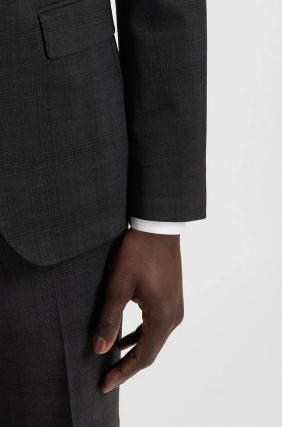 Checked slim-fit suit in stretch wool Checked slim-fit suit in stretch wool