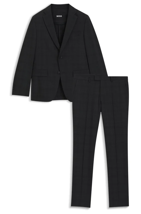 Checked slim-fit suit in stretch wool Checked slim-fit suit in stretch wool