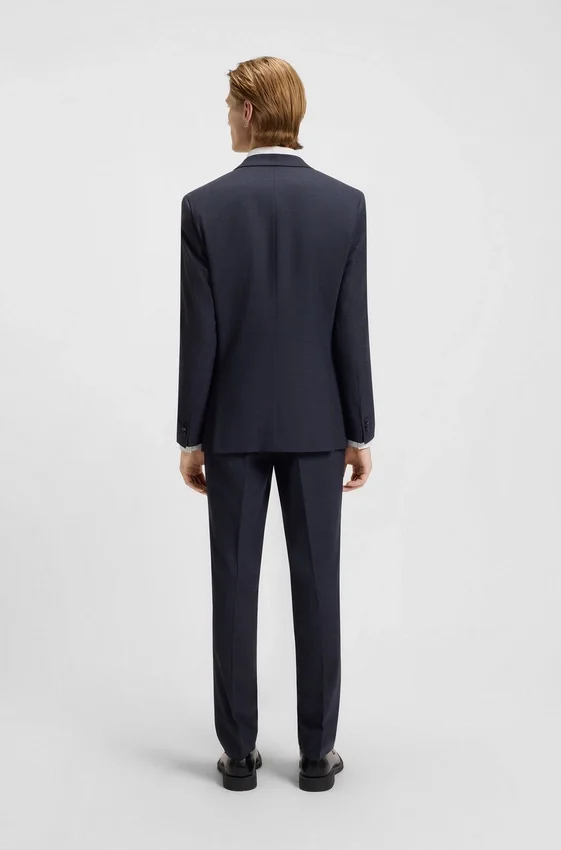 Checked three-piece extra-slim-fit suit in stretch cloth Checked three-piece extra-slim-fit suit in stretch cloth