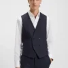 Checked three-piece extra-slim-fit suit in stretch cloth Checked three-piece extra-slim-fit suit in stretch cloth