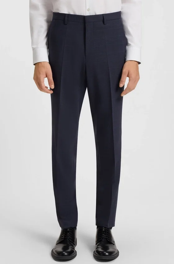 Checked three-piece extra-slim-fit suit in stretch cloth Checked three-piece extra-slim-fit suit in stretch cloth