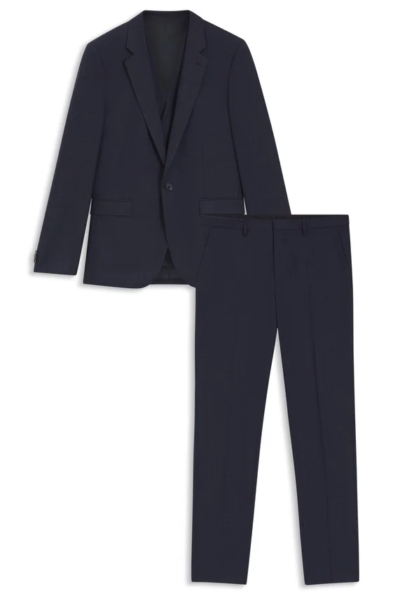 Checked three-piece extra-slim-fit suit in stretch cloth Checked three-piece extra-slim-fit suit in stretch cloth