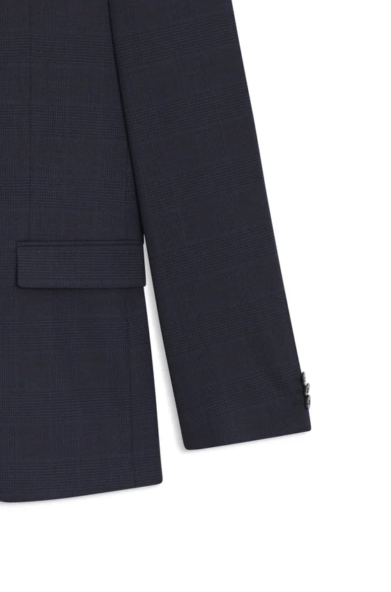 Checked three-piece extra-slim-fit suit in stretch cloth Checked three-piece extra-slim-fit suit in stretch cloth