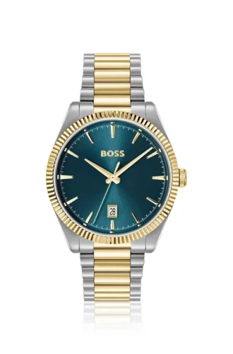 Cheswick two-tone watch with fluted bezel