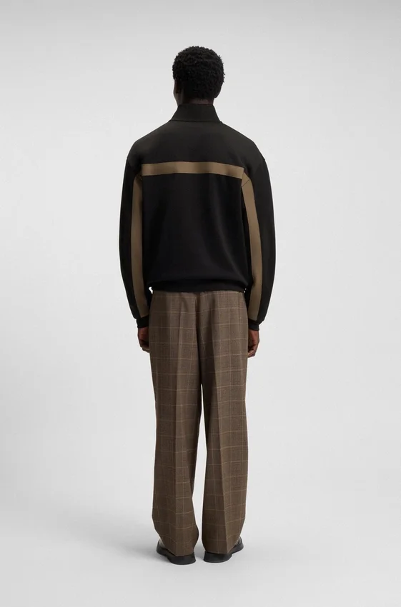 Chevron-tape zip-up sweatshirt in a relaxed fit Chevron-tape zip-up sweatshirt in a relaxed fit