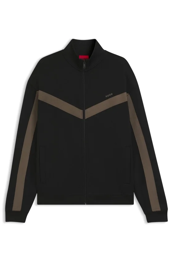 Chevron-tape zip-up sweatshirt in a relaxed fit Chevron-tape zip-up sweatshirt in a relaxed fit