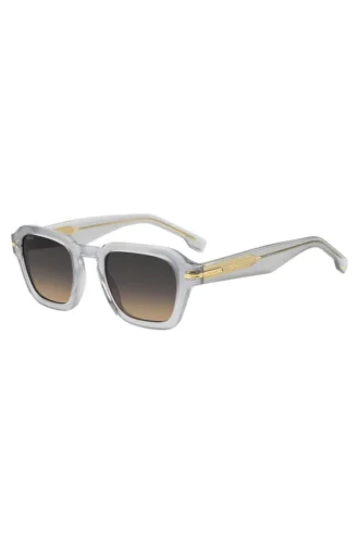 Clear-acetate sunglasses with temple stripe Clear-acetate sunglasses with temple stripe