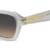Clear-acetate sunglasses with temple stripe