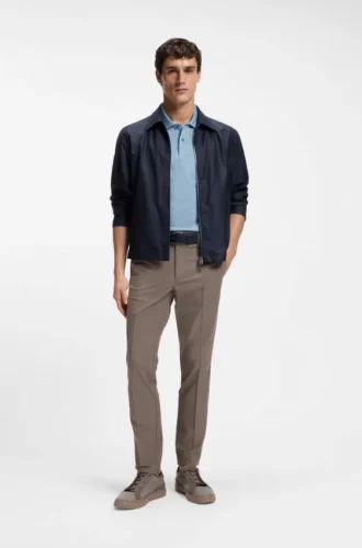 Coated-fabric jacket with water-repellent finish