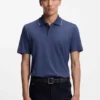 Collar-tipping polo shirt in cotton and silk