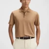Collar-tipping polo shirt in cotton and silk