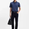 Collar-tipping polo shirt in cotton and silk