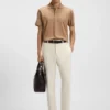 Collar-tipping polo shirt in cotton and silk
