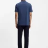 Collar-tipping polo shirt in cotton and silk