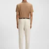 Collar-tipping polo shirt in cotton and silk